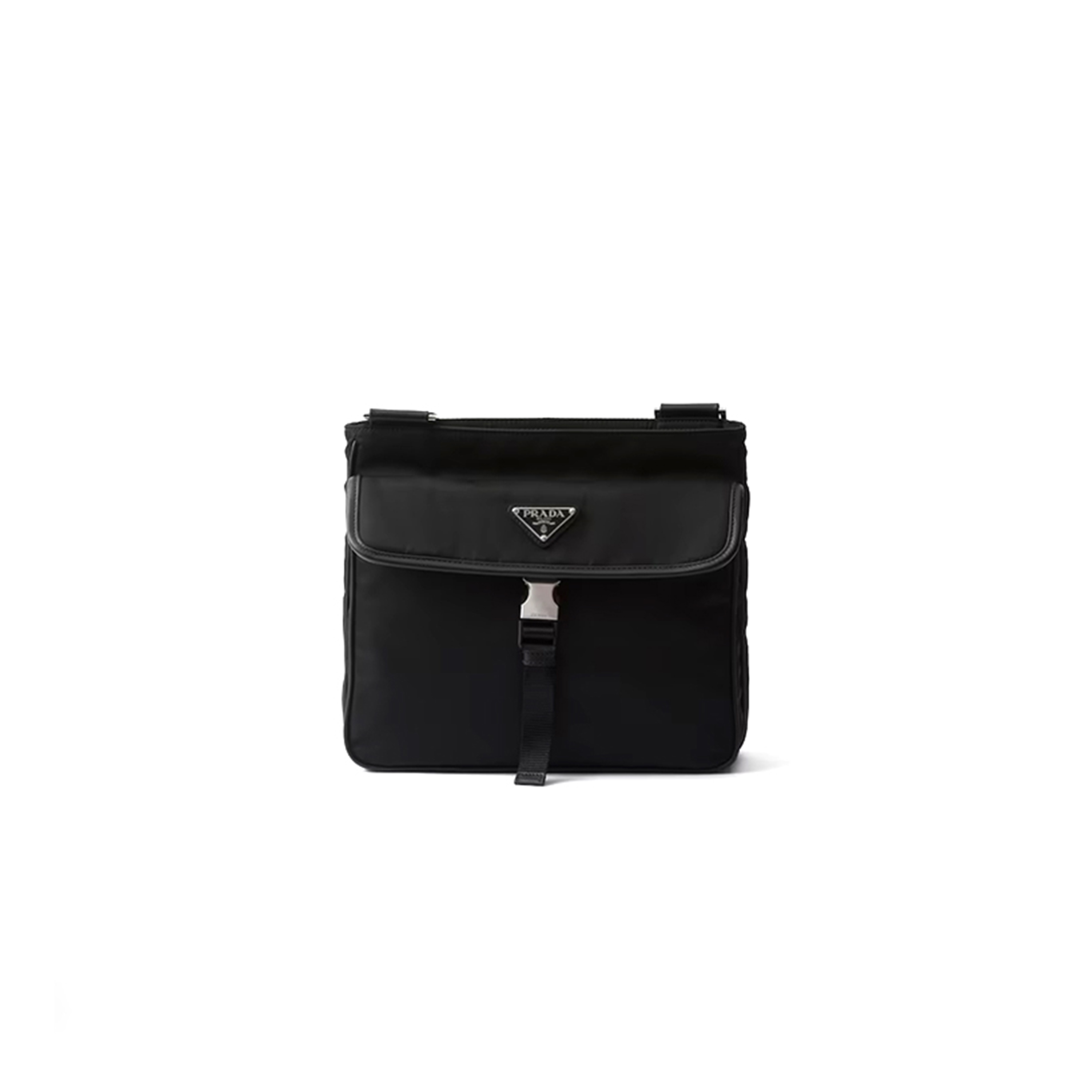 PRADA RE-NYLON AND SAFFIANO LEATHER SHOULDER BAG 2VH119 (26.5*24*7cm)